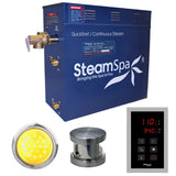 SteamSpa Indulgence 9 KW QuickStart Acu-Steam Bath Generator Package in Brushed Nickel INT900BN
