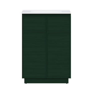 St. Tropez 24" Freestanding Bathroom Vanity in Green Oak with Sink Top