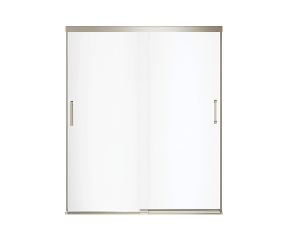 MAAX 139353-900-305-000 Incognito 70 56-59 x 70 ½ in. 8 mm Bypass Shower Door for Alcove Installation with Clear glass  in Brushed Nickel