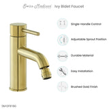 Ivy Bidet Faucet in Brushed Gold