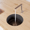 Black Matte Round 18" x 18" Undermount / Drop In Fireclay Prep Sink