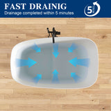 New England Home Goods 51" Japanese Soaking Tub Solid Surface Freestanding Bathtub
