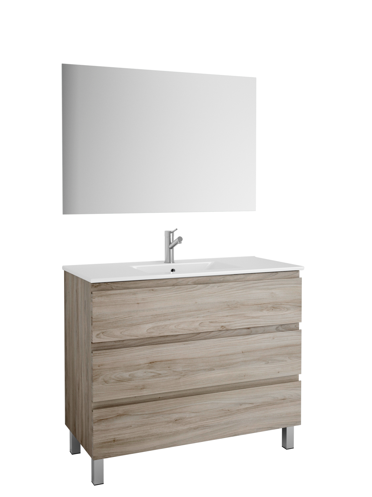 DAX Costa Engineered Wood Vanity Cabinet and Porcelain Basin, Pine and Onyx DAX-COS014012-ONX