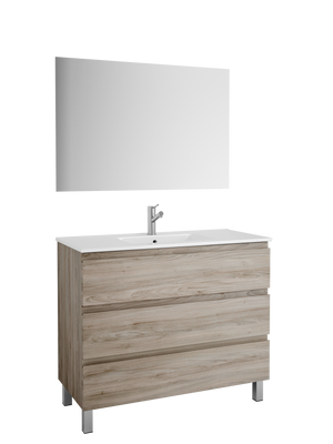 DAX Costa Engineered Wood Vanity Cabinet and Porcelain Basin, Pine and Onyx DAX-COS014012-ONX