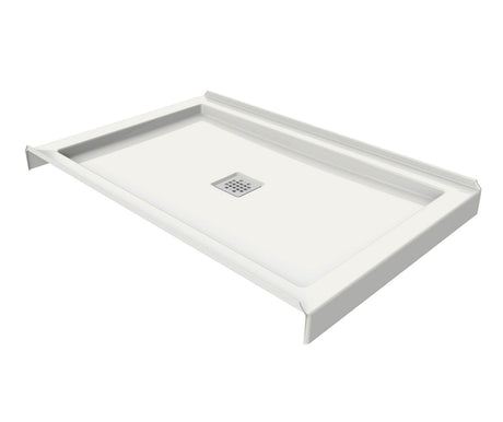 MAAX 420003-506-001-100 B3Square 4836 Acrylic Tunnel Shower Base in White with Center Drain
