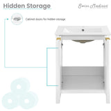 Bastille 24" Bathroom Vanity in White