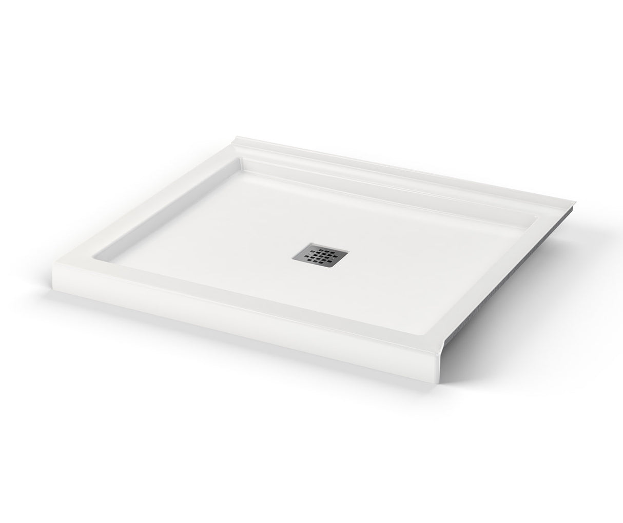 MAAX 420034-503-001-100 B3Square 4236 Acrylic Corner Right Shower Base in White with Center Drain