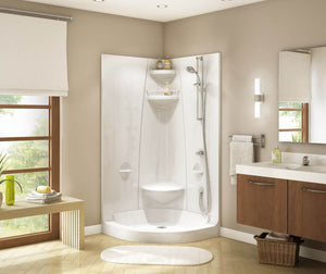 MAAX 102995-000-001-107 Freestyle 37 Neo-Round 37 x 37 Acrylic Corner Center Drain Two-Piece Shower in White