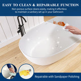 New England Home Goods 65" Black Solid Surface Freestanding Bathtub Deep Soaking Tubs