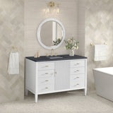 Myrrin 48" Single Vanity, Bright White w/ 3 CM Charcoal Soapstone Silestone Top