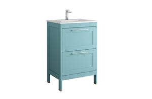 DAX Lakeside Engineered Wood and Porcelain Single Vanity with Onix Basin, 24", Deep Blue DAX-LAKE012419-ONX