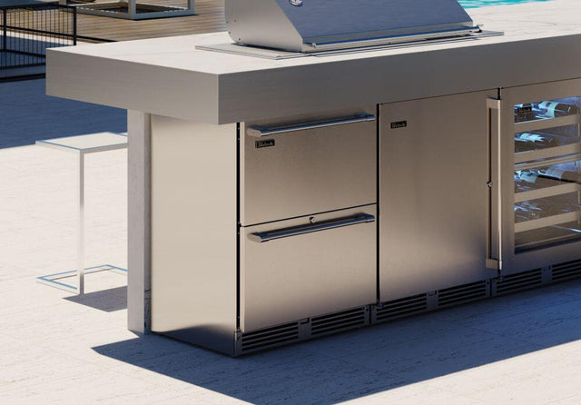 Perlick 24-Inch Signature Series Outdoor Built-In Drawer Counter Depth Compact Freezer with 5 cu. ft. Capacity in Stainless Steel (HP24FM-4-5)