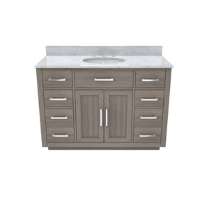 Dexterity 48 Inch Oak Vanity with Oval Undermount Sink - Gray Oak