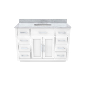 Dexterity 48 Inch Oak Vanity with Oval Undermount Sink - White