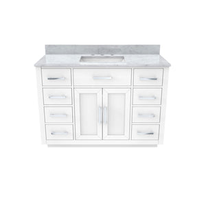 Dexterity 48 Inch Oak Vanity with Rectangular Undermount Sink - White
