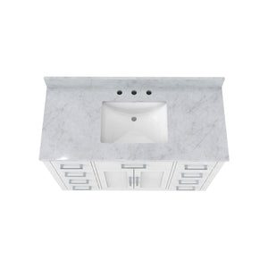 Dexterity 48 Inch Oak Vanity with Rectangular Undermount Sink - White