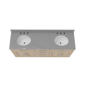 Dexterity 72 Inch Oak Vanity with Oval Undermount Sinks - Light Oak