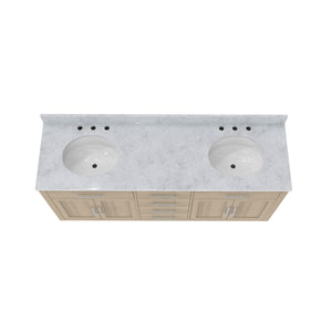 Dexterity 72 Inch Oak Vanity with Oval Undermount Sinks - Light Oak