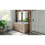 Dexterity 60 Inch Oak Vanity with Oval Undermount Sinks - Light Oak