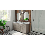 Dexterity 72 Inch Oak Vanity with Oval Undermount Sinks - Gray Oak