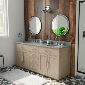 Dexterity 72 Inch Oak Vanity with Oval Undermount Sinks - Light Oak