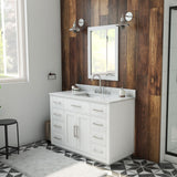 Dexterity 48 Inch Oak Vanity with Rectangular Undermount Sink - White