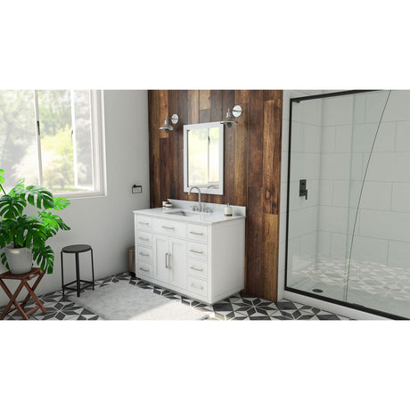Dexterity 48 Inch Oak Vanity with Rectangular Undermount Sink - White