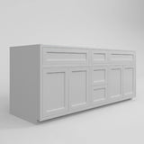 60" Cab-Tec Shaker White Double Vanity Base