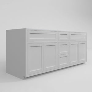 60" Cab-Tec Shaker White Double Vanity Base