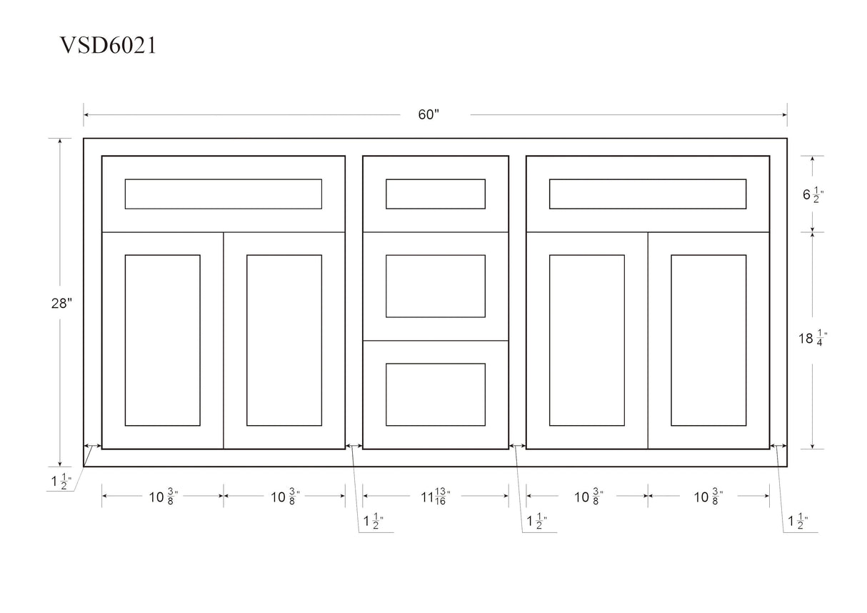 60" Cab-Tec Shaker White Double Vanity Base