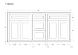 60" Cab-Tec Shaker White Double Vanity Base