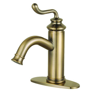 Fauceture LS541RLAB Royale Single-Handle Bathroom Faucet with Push Pop-Up, Antique Brass