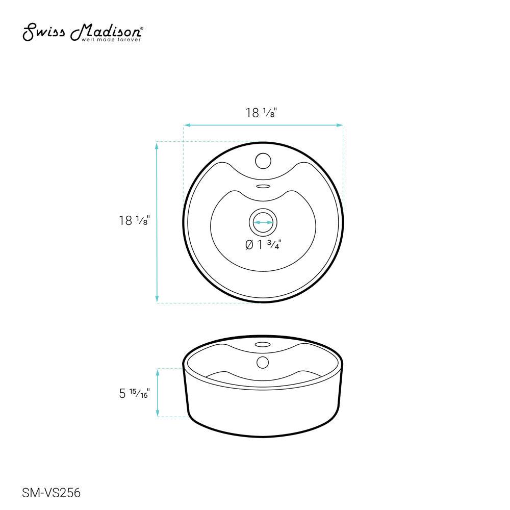 Monaco Round Vessel Sink with Faucet Mount