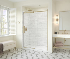 MAAX 137420-900-343-000 Odyssey SC 57-59 ½ x 78in. 8 mm Sliding Shower Door for Alcove Installation with Clear glass in Brushed Gold