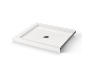 MAAX 420041-503-001-000 B3X 4236 Acrylic Corner Right Shower Base with Center Drain in White