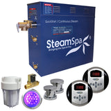 SteamSpa Royal 12 KW QuickStart Acu-Steam Bath Generator Package with Built-in Auto Drain in Polished Chrome RY1200CH-A