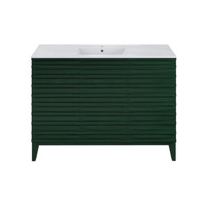 Cascade 48" Freestanding Bathroom Vanity in Green Oak with Sink Top