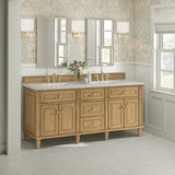 Lorelai 72" Double Vanity, Light Natural Oak, w/ 3 CM Siberian Silestone Top w/FreePower Wireless Charger