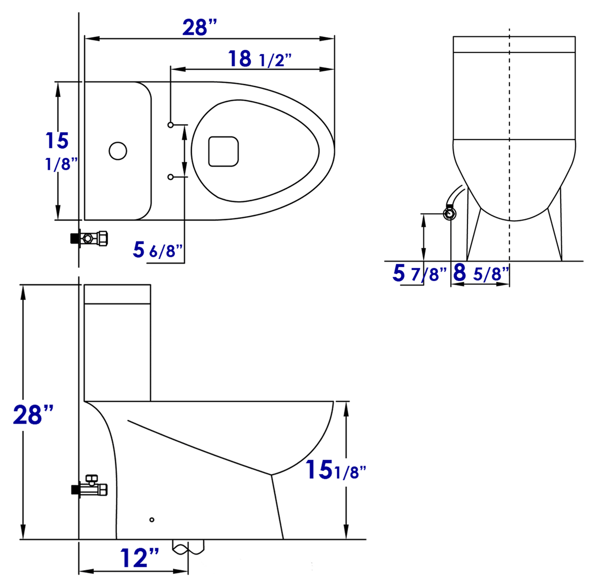 EAGO TB346 MODERN DUAL FLUSH ONE PIECE ECO-FRIENDLY HIGH EFFICIENCY LOW FLUSH CERAMIC TOILET