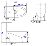 EAGO TB346 MODERN DUAL FLUSH ONE PIECE ECO-FRIENDLY HIGH EFFICIENCY LOW FLUSH CERAMIC TOILET