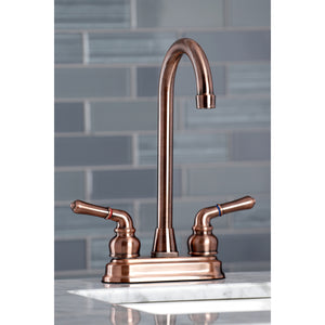 Kingston Brass KB496 Magellan Two-Handle 4" Centerset Bar Faucet, Antique Copper