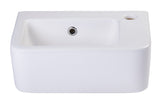 ALFI brand AB101 Small White Wall Mounted Ceramic Bathroom Sink Basin