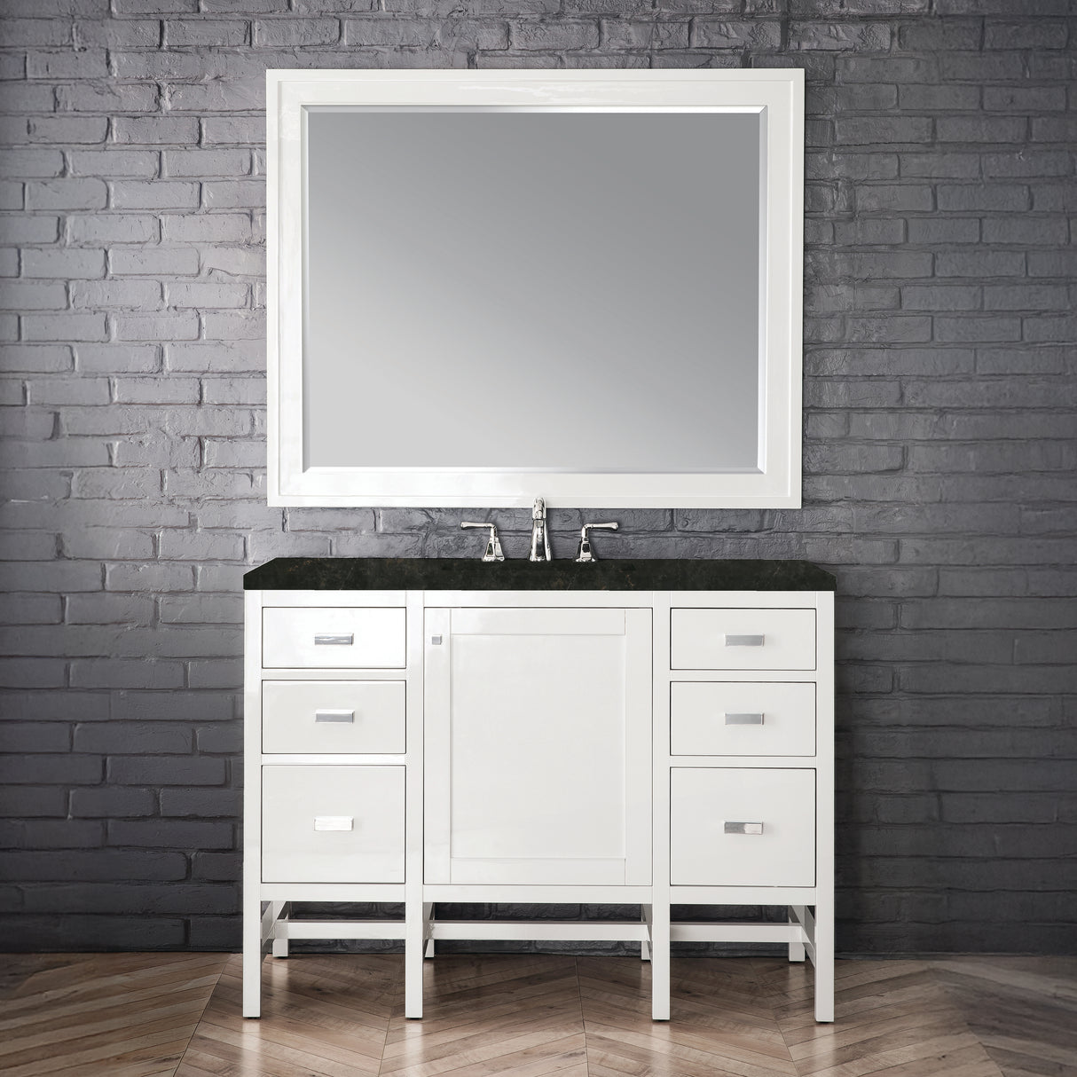 Addison 48" Single Vanity, Glossy White, w/ 3 CM Phantome Eclos Top