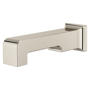 Modern Square Non-Diverting Tub Spout in Polished Nickel