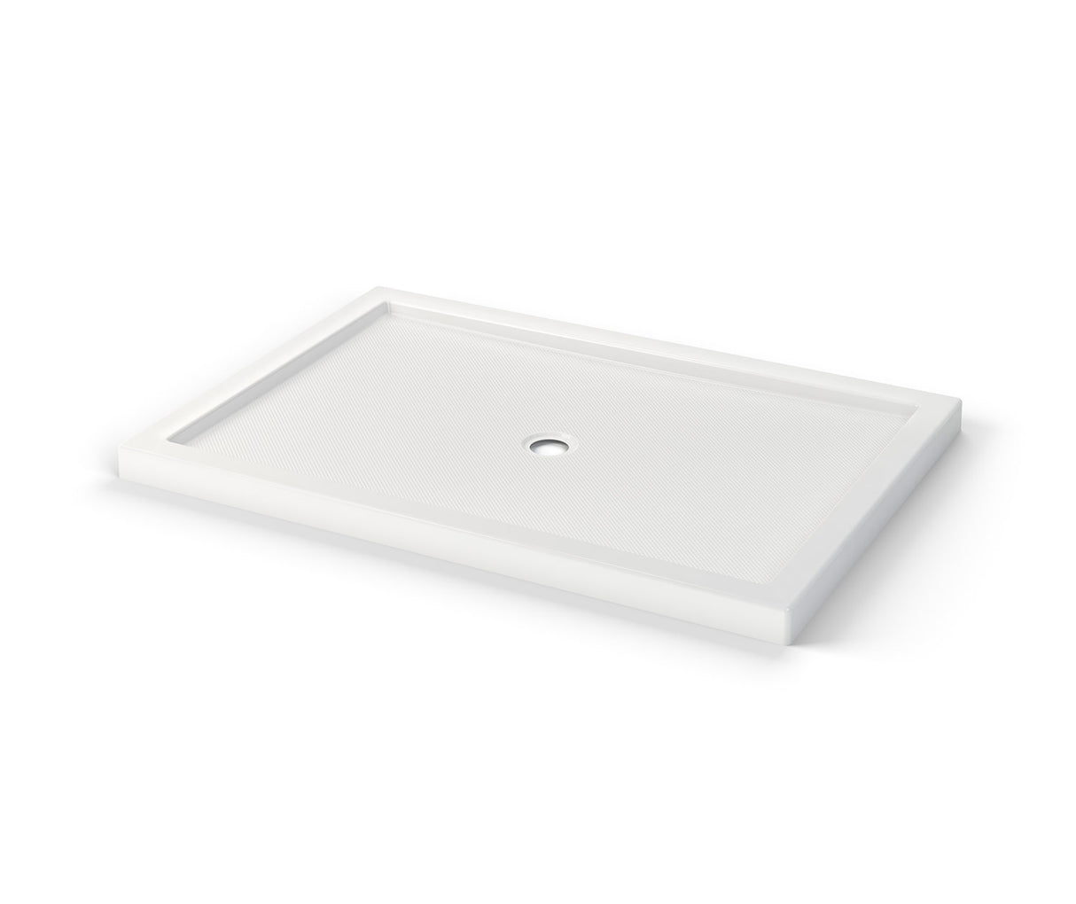 MAAX 410036-541-001-000 B3Round 6042 Acrylic Alcove Shower Base in White with Anti-slip Bottom with Center Drain