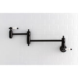 Kingston Brass KS3100PL Restoration Wall Mount Pot Filler Kitchen Faucet, Matte Black