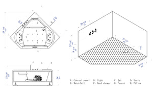 EAGO AM156ETL 5 ft Clear Corner Acrylic Whirlpool Bathtub for Two