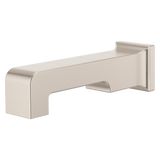Modern Square Non-Diverting Tub Spout in Brushed Nickel