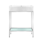 Pierre 24 Single, Freestanding, Open Shelf, Chrome Metal Frame Bathroom Vanity