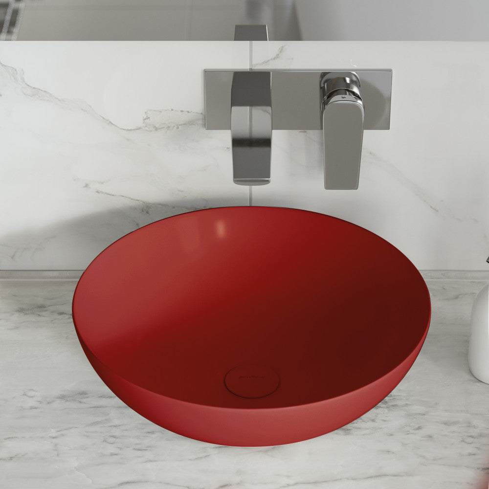 Ceramic Pop Up Drain w/o Overflow in Matte Red